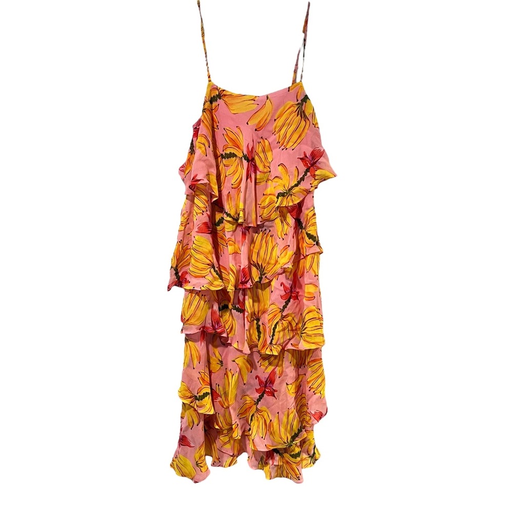 Farm Rio Banana‎ Taste Sleeveless Chiffon Dress Size M - Picture 8 of 12